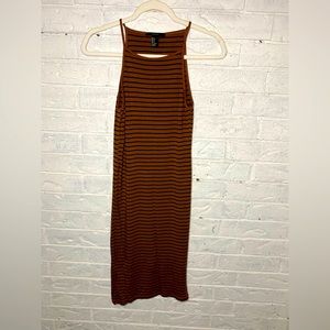 Coffee brown black line Maxi dress